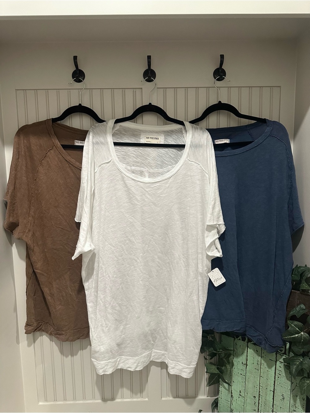 Free People We The Free “Perfect Oversized Tee” Bundle — 3 Tops! 🤎💙🤍